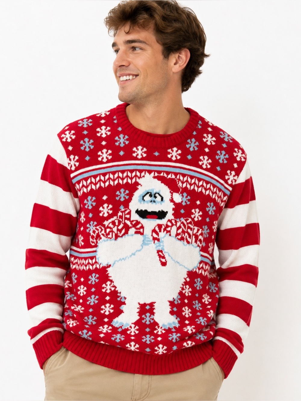 Rudolph the Red-Nosed Reindeer Bumble Abominable Snowman Christmas Sweater XL